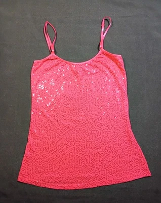 Camiseta sin mangas Rue 21 para mujer lentejuelas coral rojo brillante fiesta glamour talla grande Foto 1 de 4