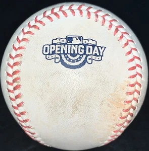 2017 Opening Day Brandon Phillips Game Used Double Braves Marlins Logo OMLB - Picture 1 of 6