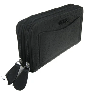 Guess Tempe SLG Double Zip Around Wallet Black New NWT - Picture 1 of 5