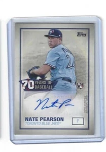 2021 Topps 70 Years of Baseball Autograph Nate Pearson auto Blue Jays ROOKIE MET - Picture 1 of 1