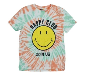 Eleven Paris Tie Dye Happy Club Smiley Face Crew Neck Short Sleeve T-Shirt NWT - Picture 1 of 1