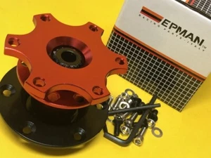 Steering wheel quick release Splined bolt on hub adapter Racing Epman Red - Picture 1 of 5