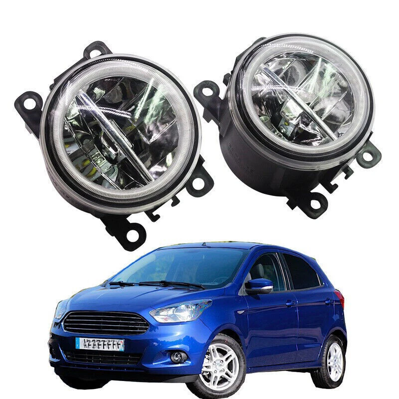 Luz antiniebla LED + anillos de ojo de ángel luces de circulación diurna DRL aptas para Ford Figo Foto 1 de 4