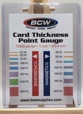 BCW Card Thickness Point Gauge (Topload Sleeve Included) Tool For Trading Cards