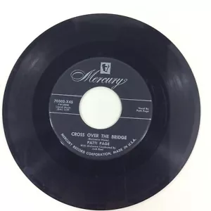 Patti Page Cross Over The Bridge My Restless Lover 45 rpm Vinyl Record VG - Foto 1 di 8