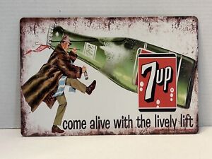7up tin sign Come Alive And It’s Lively Lift Rustic Look New Pop Soda Metal Sign