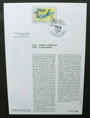 FRANCE 1992 Nancy-Luneville First Flight Aircraft Flat Document Cancelled SG3100 - Image 1 of 2
