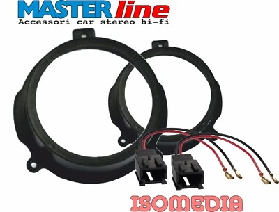 SUPPORTI ALTOPARLANTI ANTERIORI 165MM PER PEUGEOT PARTNER 2008 IN POI + CONNETT - Immagine 1 di 4