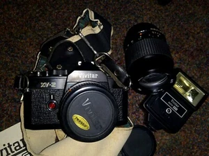 Vivitar XV-2 SLR Vintage 35mm Film Camera with 28mm Lens, Case & Lots Of Extras - Picture 1 of 13