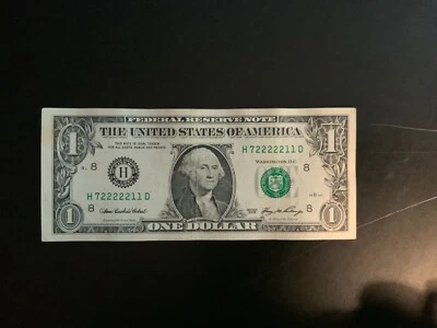2006 $1 DOLLAR BILL H72222211D - Image 1 of 4
