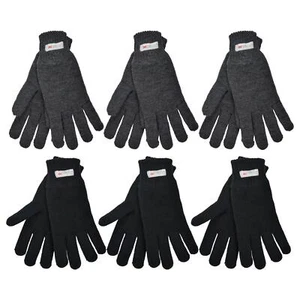 Mens Gloves Winter Warm Thinsulate Knitted Gloves Knit One Size Soft Mittens - Picture 1 of 7