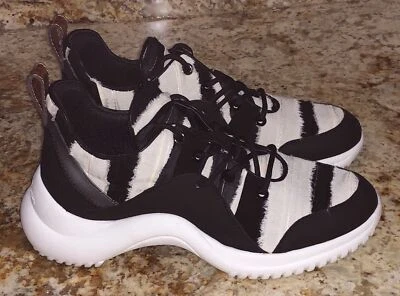 SAM EDELMAN Meena Black Ivory Frayed Fabric Sneakers Shoes NEW Womens Sz 7.5 8 - Image 1 of 4