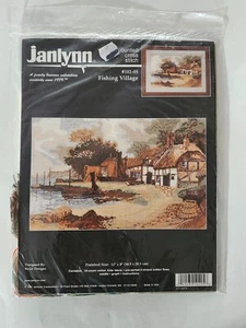 Janlynn Counted Cross Stitch Kit #102-05 Fishing Village 12x8" Nautical Seascape - Picture 1 of 5