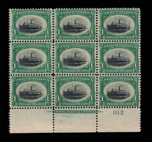 MUJERES: SELLOS DE ESTADOS UNIDOS #294 BLOQUE DE PLACA INTACTA DE 9 COMO NUEVO OG 7NH/2H LOTE #94319 - Imagen 1 de 2
