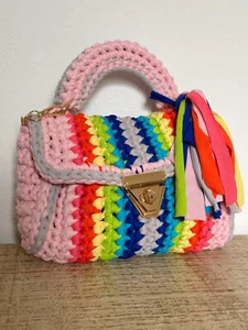 Häkeltasche Bunt Reinbow Tasche Handtasche #2024196 - Bild 1 von 4