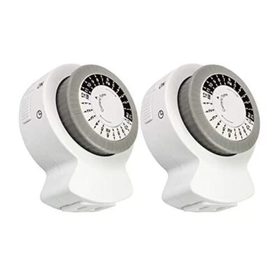 CLEARPOWER Clear Power Indoor Timer (Dual Pack) 1 Polarized Outlet 24 Hour Mechanical Timer