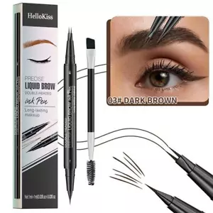 Waterproof Two-pronged Eyebrow Pencil Natural Ultra-fine Eyebrow Tattoo New - Picture 1 of 23