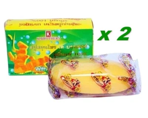 K.Brothers Herbal Bars Soap Turmeric 100% With Vitamin E Moisturizing 125g.x2 - Picture 1 of 9