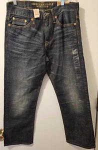 American Eagle Men's Relaxed Straight Fit Jeans Size 30x30 Measures 30x29 NWT - Picture 1 of 8