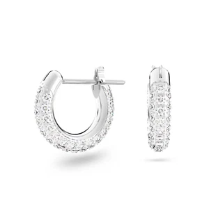 NEU Authentische Swarovski Dextera Creolen Pave kleine weiße Rhodium Ohrringe #5446004 - Bild 1 von 7