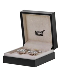 Montblanc Rhodium-Plated Sterling Silver Bar Men's Cufflinks 106679-PO - Picture 1 of 4
