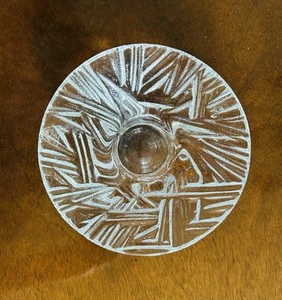 Orrefors Crystal Designed by Lars Hellston Discus Votive Candle Holder, 5 1/2" - Picture 1 of 3
