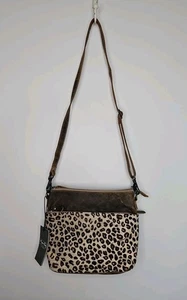 Borsa Myra marrone stampa animalier pelle felina e borsa capelli boho western cowgirl  - Foto 1 di 17