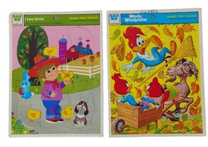 Vintage Tray Puzzle Lot Of 2 Woody Woodpecker & I Love Spring Puzzles 1971/74 - Picture 1 of 11