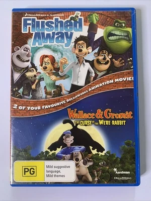 Flushed Away / Wallace & Gromit The Curse Of The Were Rabbit (DVD) Región 4 y 2 Foto 1 de 4
