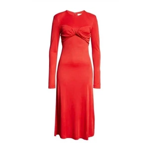 Farm Rio Twisted Cup Midi Dress - Size Small - Red (New) - Picture 1 of 4
