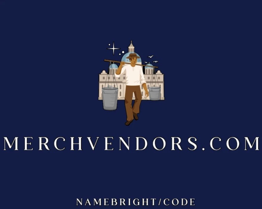 MerchVendors.com two word .com domain name 2026 Namebright or Code Offers - Image 1 of 1