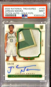 2020-21 National Treasures Jordan Nwora (PSA 9) Auto Rc Gold #4/24 FOTL Patch - Bild 1 von 2