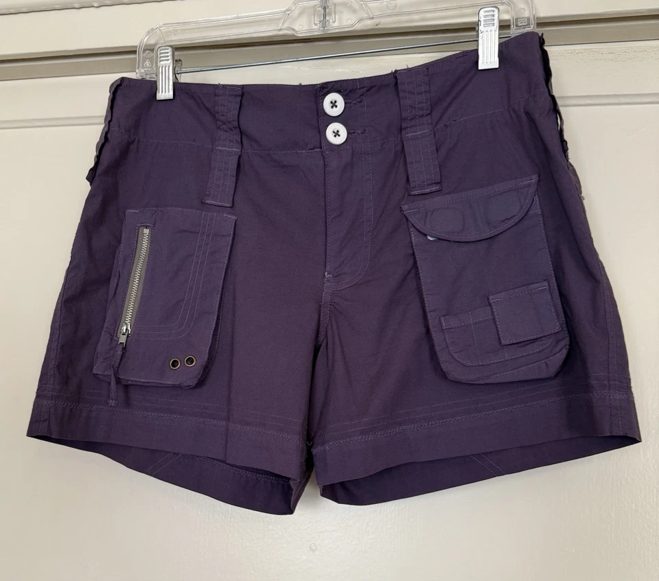 🦋Johnny Was Pete & Greta 紫色棉质工装短裤，腰围 34 英寸，臀围 40 英寸样品 — 第 1/4 张图片