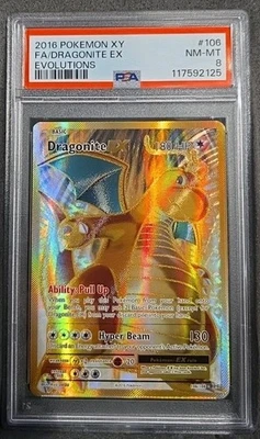 POKEMON CARD DRAGONITE EX FULL ART 106 XY EVOLUTIONS #106 VINTAGE GRADED PSA 8 - Image 1 of 3