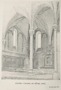 c1925 French Architecture Print of ANGERS - CHAPEL OF HOTEL DIEU - Picture 1 of 3