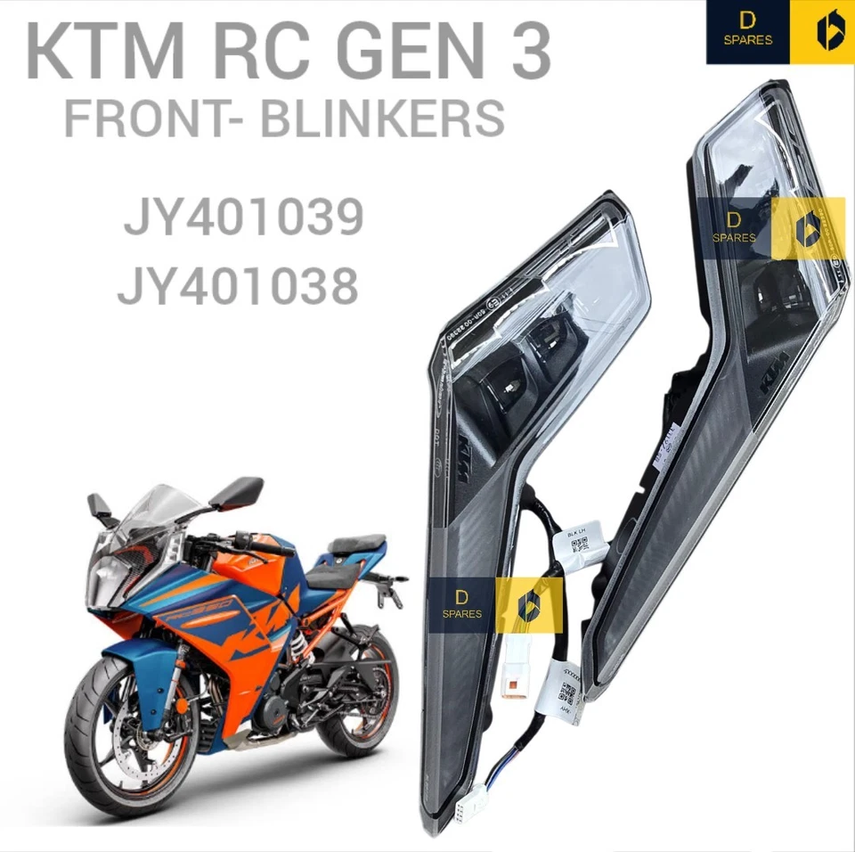INTERMITENTES DELANTEROS PATAS Y DERECHOS KTM RC390 RC125 RC200 GEN 3 JY401038 y JY401039 Foto 1 de 4