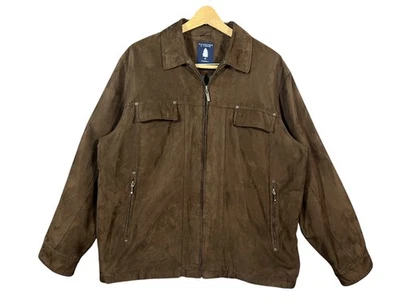 Chaqueta de gamuza suave Roundtree & Yorke talla L marrón chocolate para hombre Foto 1 de 4