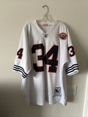 Hombres Mitchell & Ness Walter Payton #34Chicago Bears Auténtico Talla 54 Blanco RARO Foto 1 de 4