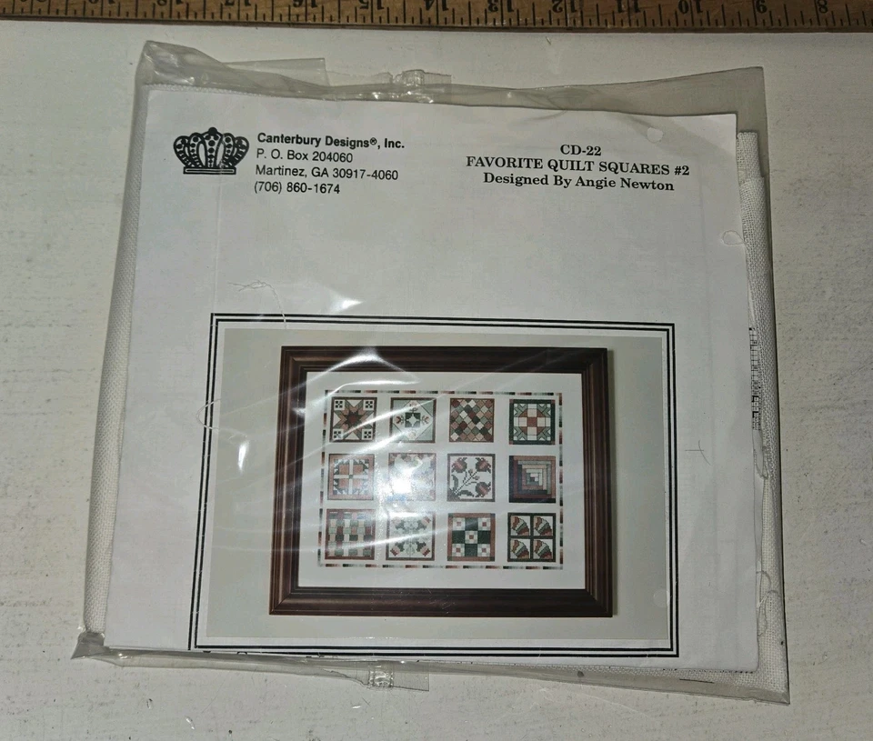复古全新 Canterbury Designs CD-22 最喜欢的被子方形 #2 十字绣套件 — 第 1/3 张图片