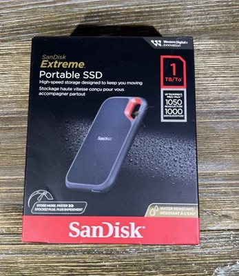 SanDisk Extreme V2 1TB USB-C Portable External SSD SDSSDE61-1T00-G25 NEW - Image 1 of 3