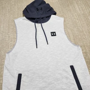 Under Armour Sleeveless Hoodie Men Small Sportstyle Rock Iron Paradise Training - Picture 1 of 8