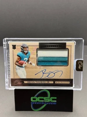 2024 Panini One Brian Thomas Jr Rookie Dual Patch Auto RPA /199 Jaguars - Image 1 of 3