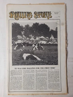 Iconic ROLLING STONE MAG #42 (Sep 20, 1969) WOODSTOCK, Beatles, Dylan (Flat) - Image 1 of 4