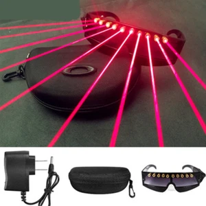 Red LED 10 Head Laser Glasses Nightclub Party Stage Show Dancer Eyeglass DJ Prop - Picture 1 of 9