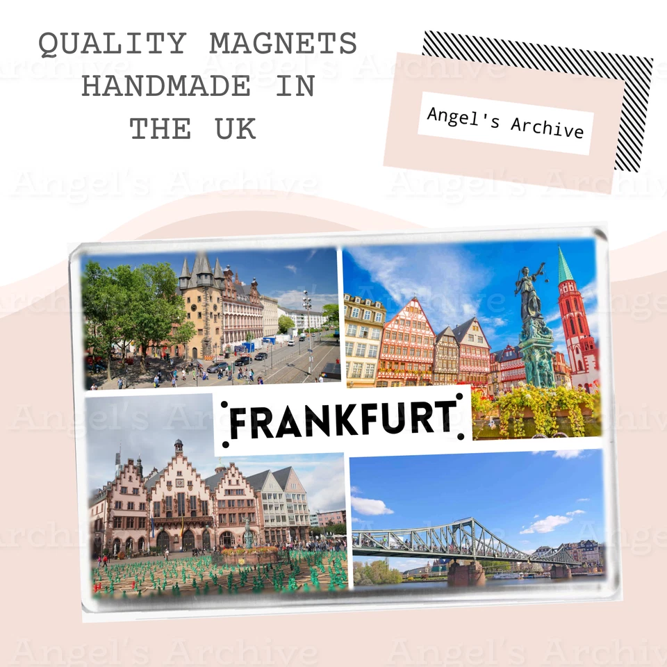FRANKFURT ✳ GERMANY ✳ SOUVENIR TOURIST HOLIDAY ✳ LARGE FRIDGE MAGNET ✳GREAT GIFT