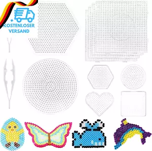 Leonshco Bügelperlen Platten Groß Set, 10 Stück Bügelperlen Vorlagen, Quadratisc - Bild 1 von 12