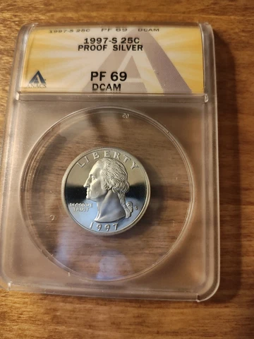 1997-S 25ยข Silver Proof Washington Quarter ~ ANACS: PF 69 DCAM - #025 Cover