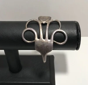 Vintage Sterling Silver Cuff Bracelet Made From Fork - Picture 1 of 11