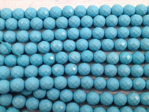 Cuentas espaciadoras redondas sueltas facetadas azul turquesa de 5 mm hallazgos de piedras preciosas hebra 16' - Imagen 1 de 7