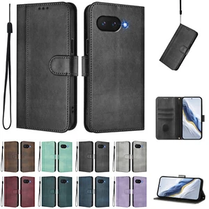 PU Leather Flip Wallet Case W/Wrist Strap For Google Pixel 9A/9Pro/9Pro XL/9/8/7 - Picture 1 of 61